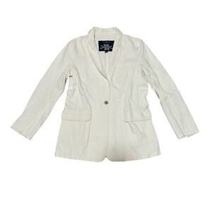 J.Crew White Denim Jacket Button Front Size 6